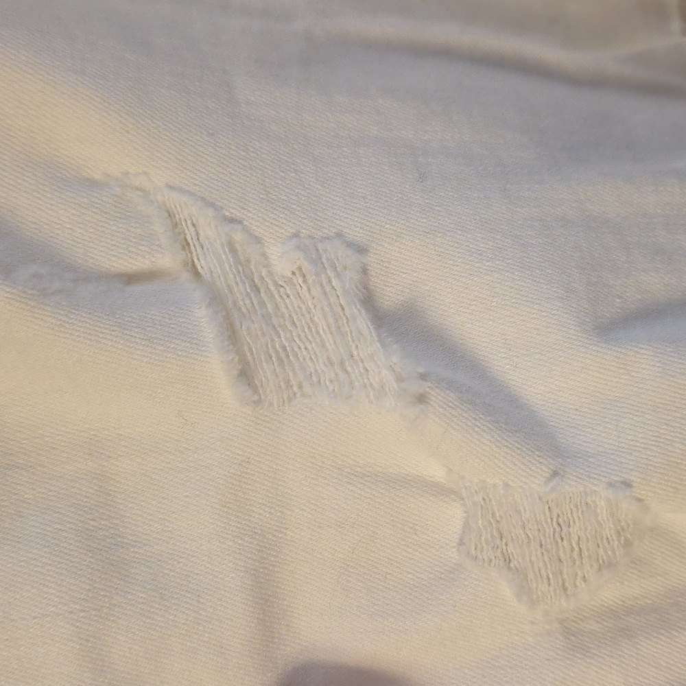 Torrid White Distressed Button-Fly Shorts - Picture 6 of 8